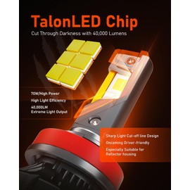 LUXSTER | Punisher H4 9003 LED Bulbs, 40000LM Ultra Bright, Triple Copper Pipes Cooling Tech(Unique), Plug-N-Play Installation, 6000K Pure White Foglight, IP68 Waterproof, Pack of 2