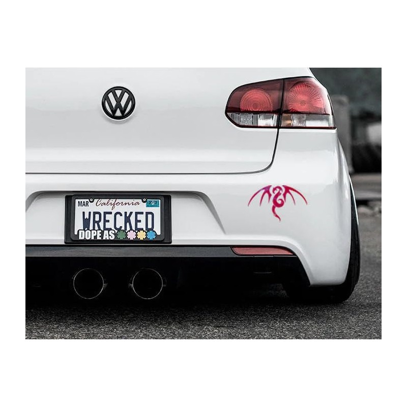 Tribal Dragon Car Boot Sticker Decal, Red Chrome
