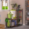 DAOUTIME Garage Tool Organizer with 2-tier Wooden Shelves, Yard Tool