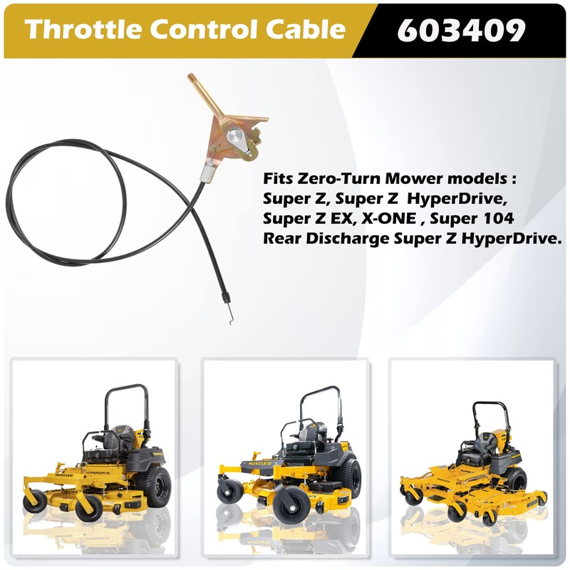 Sunluway 60" Throttle Control Cable for Hustler Super Z, Super