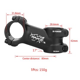 CYSKY Bike Stem 17 Degree 31.8 60mm/70mm/80mm/90mm/100mm/110mm MTB Stem Mountain Bike Handlebar Stem for Bicycle, Road Bike, MTB, BMX, Cycling