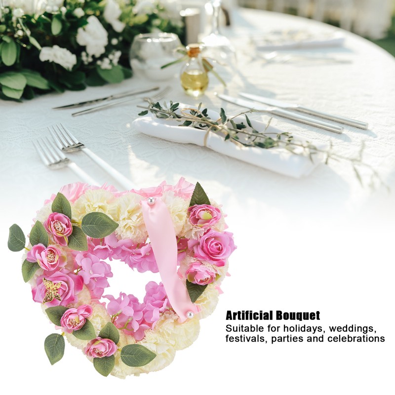 Artificial Heart Shaped Wreaths Wedding Wreaths Fake Flowers Decoration for