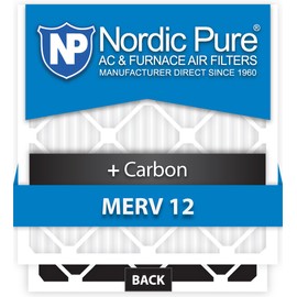 Nordic Pure 21x22x1ExactCustomM12+C-6 MERV 12 + Carbon AC Furnace Filter