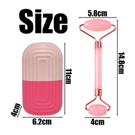 1 Stück Silikoneisgitter, 1 Stück Jade -Roller, Kreativer Gesichtseiskompress, Wiederverwendbar, Bequeme Reise -Gesichtswalze, Schönheitswerkzeuge.