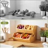 Bamboo Pantry Storage Bins, Stackable Potato and Onion Storage Bin