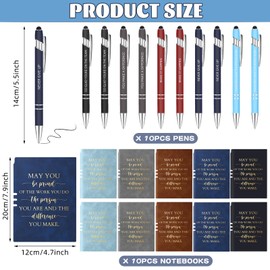 Booson 20 Pcs Employee Appreciation Gifts Bulk Thank You Leather Journals Inspirational Ballpoint Pens Motivational Notebooks for Team Nurses Volunteers Retirement Coworker Leaving Gifts (Novel)