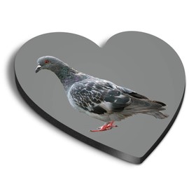 1 x Heart MDF Magnets - Grey Pigeon Wildlife Bird 14280