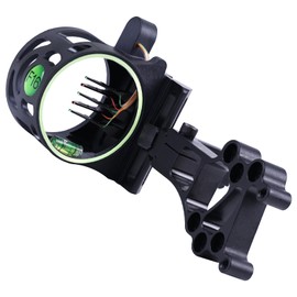 Moyujian Composite Bow Sight with Left and Right Adjustable 5-pin Sight, 019 inch Horizontal Fiber Optic Needle, Bubble Level, Easy to Install, Universal Sight for Compound Bow