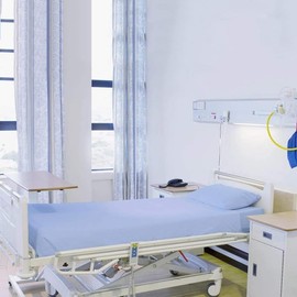 3 Piece Hospital Bed Sheet Set, 100% Egyptian Cotton 450 Thread Count, Soft and Comfy, Standard Size 36X80 Inch with 6 Inch Deep Pocket, Light Blue Solid