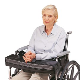 Skil-Care 4 Inch Thick Cushion Lap Top Tray Cushion with Cutouts, Fits 18 Inch Half Arm Wheelchairs, Secure and Comfortable Support, Black, 307040