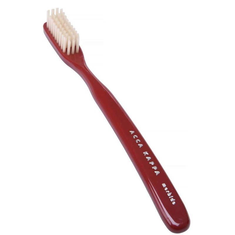 Acca Kappa Vintage Red Toothbrush Soft Nylon Bristles Retro-Style Ergonomic