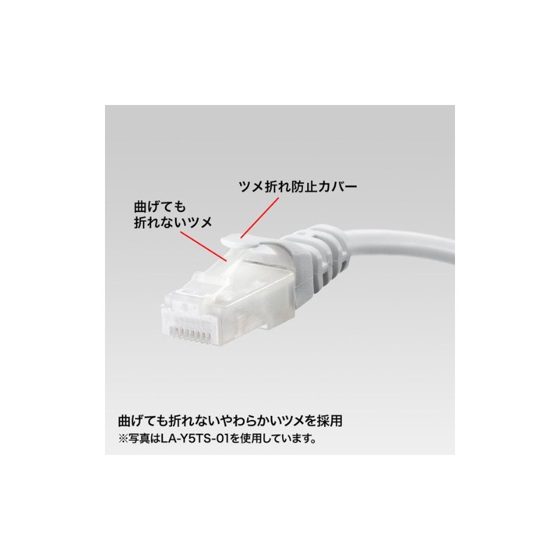 Sanwa Supply LA-Y5TS-03Y Claw Resistant CAT5eLAN Cable, 9.8 ft (3