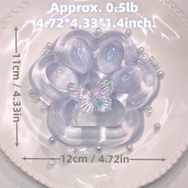 TIM CHESS 4.72 Inch Squeeze Toys Handmade Big Cat Paw Squishy Toys, Glitter Transparent Squeeze Paw, Super Soft Squishies for Stress Relief, Adorable Fidget Toys Suitable for Adults (Purple)