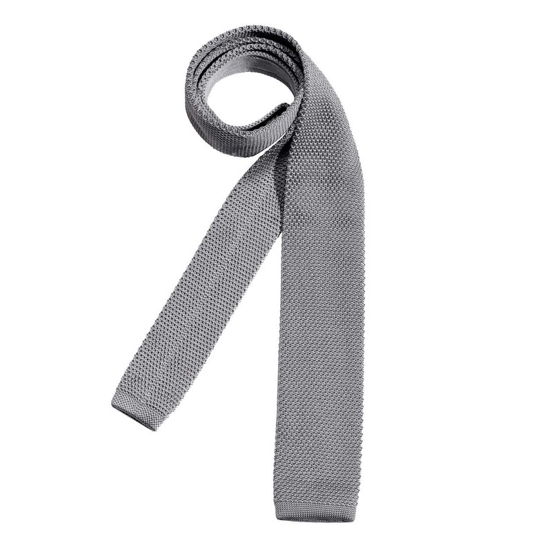 DonDon Men's Knit Tie handmade Light Grey