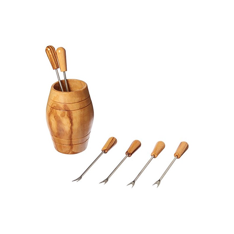 Naturally Med - Olive Wood Barrel with Olive Picks (6).