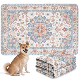 ULIGOTA Washable Pet Sheets for Dogs and Cats, Washable Pet Mat, Pee Mat, Ethnic Pattern, Underlayment Mat, Washable, Quick Drying, Reusable (40.2 x 26.4 inches (102 x 67 cm), Beige)