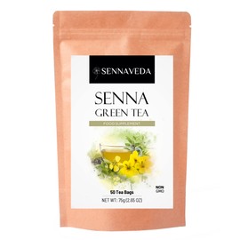 Sennaveda Senna Green Tea – 50 Tea Bags| Made with Senna and Green tea leaves | Herbal Tea | Digestive health | Detox tea | Detox cleanse | Laxatives | Senna tea for constipation