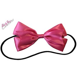 Double Ribbon Hair Bow Collection (Barrette, Sweet Bubblegum Pink)
