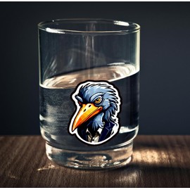 Set of 2 - Cartoon Shoebill Bird Vinyl Sticker Decal, Business Suit Design, Gray and Orange,SUV, Van, Window, Bumper, Wall, Laptop, Tablet, Cup,Tumbler Or Any Smooth Surface