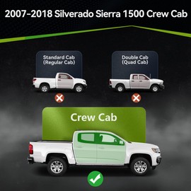 AUTOSAVER88 6 Inches Running Boards Compatible with Chevy Silverado/GMC Sierra 2007-2018 1500, 2007-2019 2500HD 3500HD Crew Cab, Black Side Steps Stainless Steel Nerf Bars(Gas Engine ONLY)