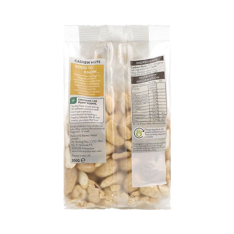 Holland & Barrett Natural Whole Cashew Nuts