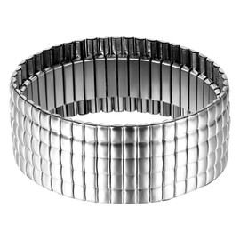 Rofusn Stretch Silver Bangle Bracelet for Women: Flexible Elastic Stainless Steel 28mm Wide Chunky Cuff Bracelet Trendy Jewelry Gifts