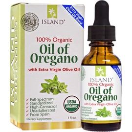 Island Nutrition, Aceite De Orégano Gotas Líquidas Orgánicas (1 Fl Oz) Aceite De Oliva 100% Ecológico Y Aceite De Orégano Orgánico, Cultivado En España (Aceite De Orégano)