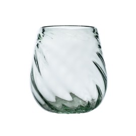 10 Strawberry Street Optic Swirl Mexican Glassware, Stemless Wine Glasses, Set of 6