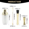 Gold Cocktail Shaker Set with Measuring Jigger, Mixing Spoon &