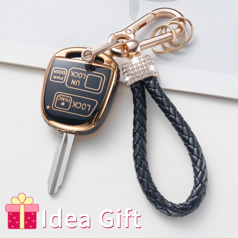 Gematay for Lexus Key Fob Cover with Keychain Lanyard, Soft