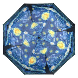 VON LILIENFELD Vincent van Gogh Starry Night Art Windproof Open-Close Umbrella Stable Lightweight Compact, multicoloured