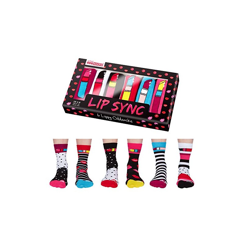 Lip Sync Lipstick Oddsocks Socks in 37-42 in Set of