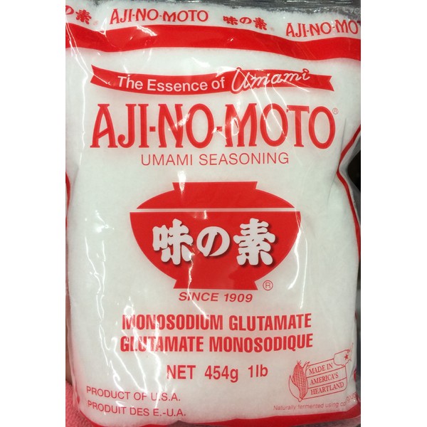 16oz Ajinomoto Umami Seasoning, MSG Monosodium Glutamate, Made in USA, Naturally Delicious (One Bag per order)