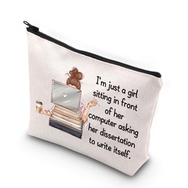 PhD Makeup Bag PhD Graduation Gift Master Degree Gift for PhD Doctor Grad Canvas Bag New Doctor Gift (Write Itself UK)