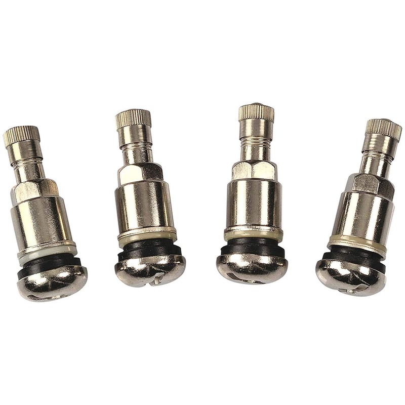 4 x silver metal valves steel valves universal rims valves