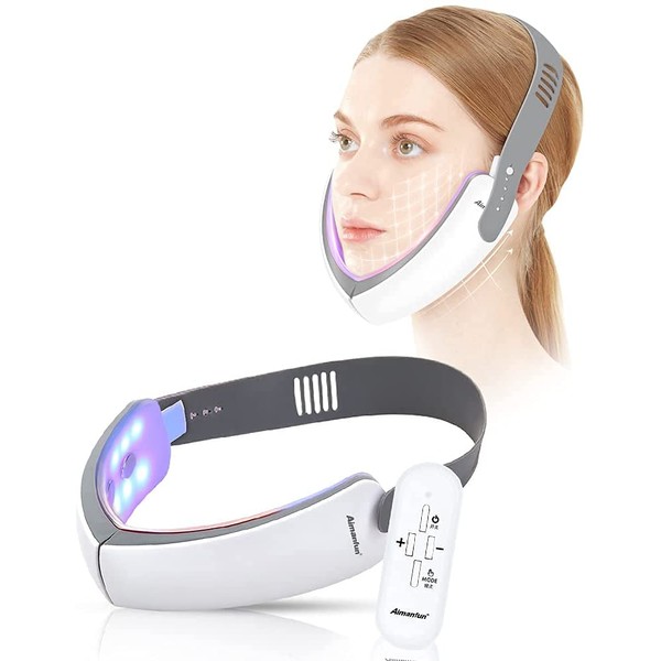 Facial Beauty Device, Mask-Shaped Facial Device, 3 Modes, Wearable, USB Rechargeable, Unisex, Washable with Water