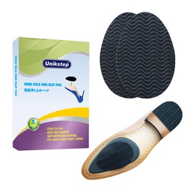 UNIKSTEP 5 Pairs Anti-Slip Sole Pads Corrugated Design Sole Protection and Anti-Slip Accessories Sole and Heel Protection Pads Anti-Slip Stickers Sole Grips for Men and Women 5 Pairs Set (Black)