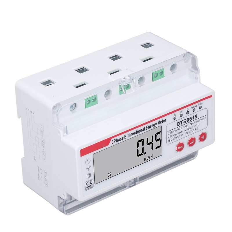 3 Phase 4 Wire Energy Meter LCD Display Multifunctional Button