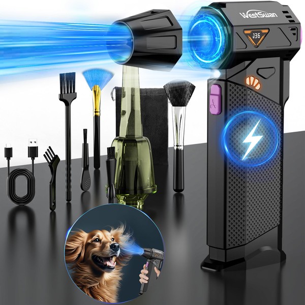 Compressed Air Duster, 210000RPM Mini Electric Air Duster Equipped with