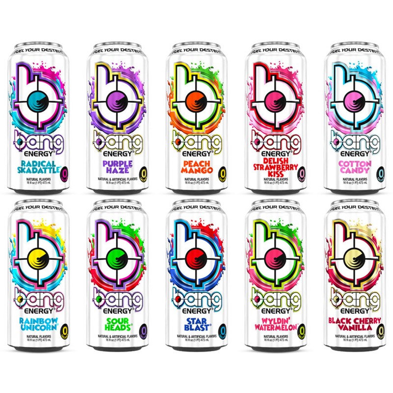 WESTERNMBY Bang Energy Cans, 16 Fl Oz, 12 Pack (Delish