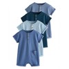 NEXT Baby 4 Pack Jersey Rompers, blue, 12 - 18