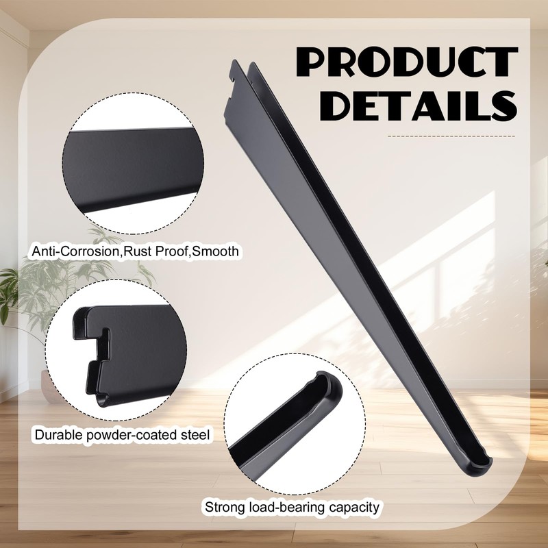CroBlissful 20 Pcs Adjustable Shelf Brackets for Double Track System