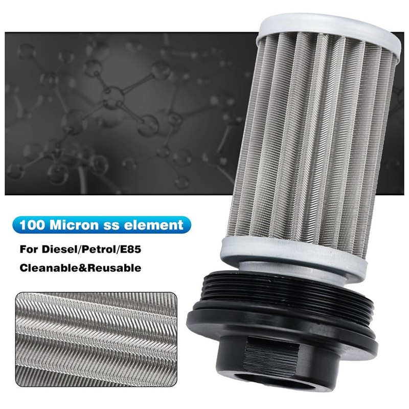 Aswalling Universal Filter BLACK AN6 Inline Fuel Filter E85 Ethanol