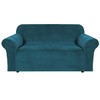 H.VERSAILTEX Stretch Velvet Loveseat Covers for 2 Cushion Couch Covers