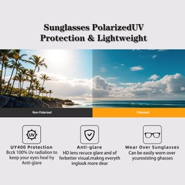 WGKVP Polarized Sunglasses, Lightweight & Impact-Resistant glasses, UV400 Protection glasses for men and women (Glossy Black)