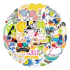 50 Pieces Pickleball Stickers, Pickleball Vinyl Stickers Decals for Water Bottle, Helmet, Laptop, Phone, Pickleball Gifts, Pickleball Party Favors, Sport Stickers for Kids Teens Boy