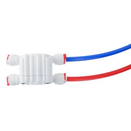ASV-204W-ALC Automatic Shutoff Valve for RO Systems, 1/4" Quick-Connect, Includes 4 Red Clips for Water & Drain Line Locking – Compatible with Most Reverse Osmosis Systems