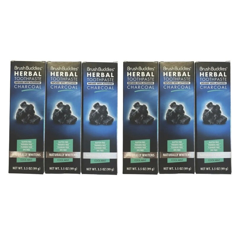 Brush Buddies Lot 4 Brush Buddies Herbal Toothpaste 3.5oz Activated