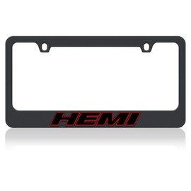 Eurosport Daytona- Compatible with -, HEMI - Black License Plate Frame