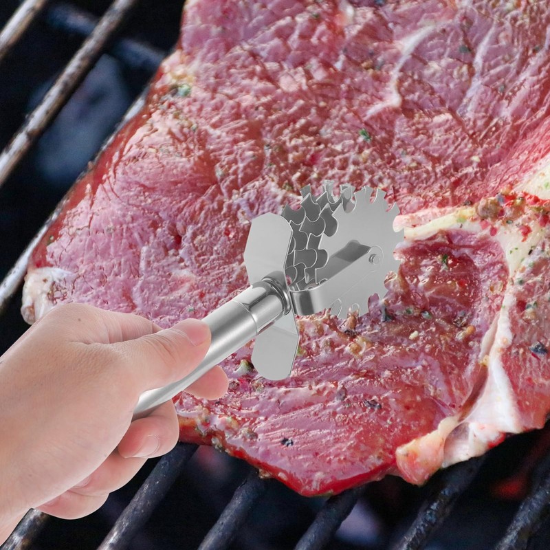 Meat Tenderizer Roller- Stainless Steel 5 Wheel Meat Rolling Hammer